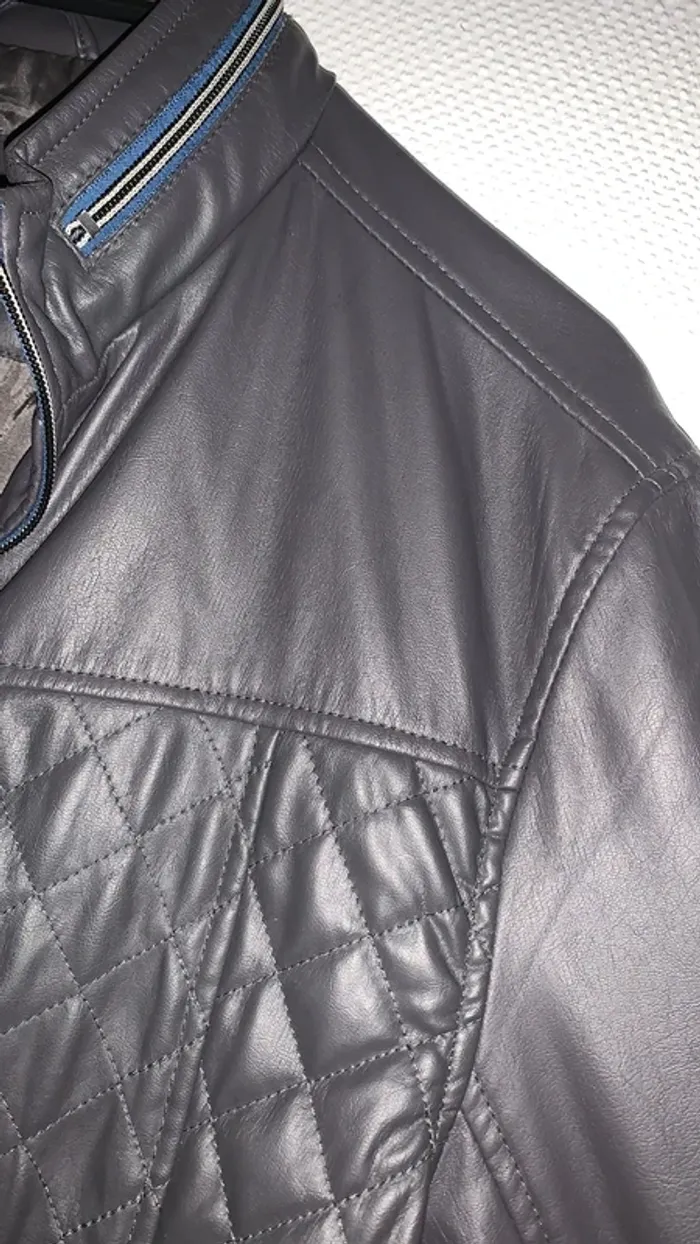 Veste/Perfecto couleur gris Celio - photo numéro 5