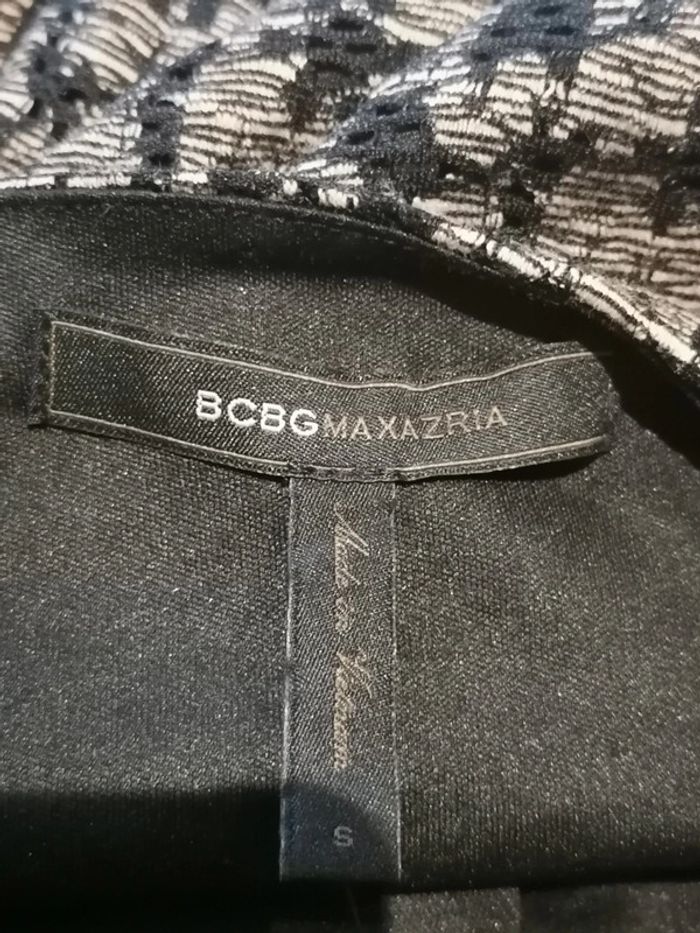 Robe courte chic pour soirée / réveillon noir beige Taille S Bcbg MaxAzria - photo numéro 13