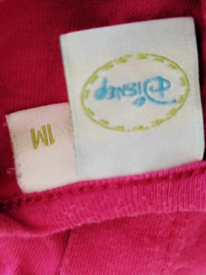 Tee-shirt manches courtes fuschia Minnie Disney Kiabi taille 1 mois - photo numéro 3