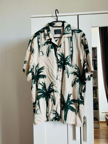 Chemise beige à motifs Regular Fit Homme Primark Tailles L-XL