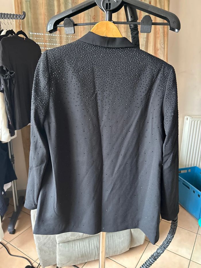 Veste tailleur a sequins noir Adl - photo numéro 2
