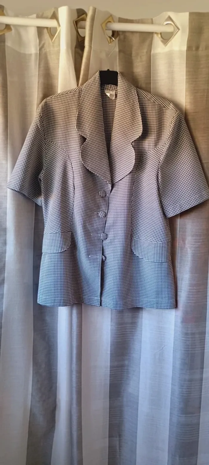 Ensemble tailleur jupe femme à carreaux - photo numéro 3