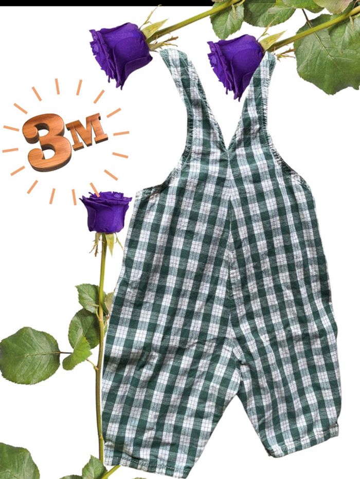 Salopettes vert et blanc - 3 Mois - Generation z - mixte - mon potager - photo numéro 2