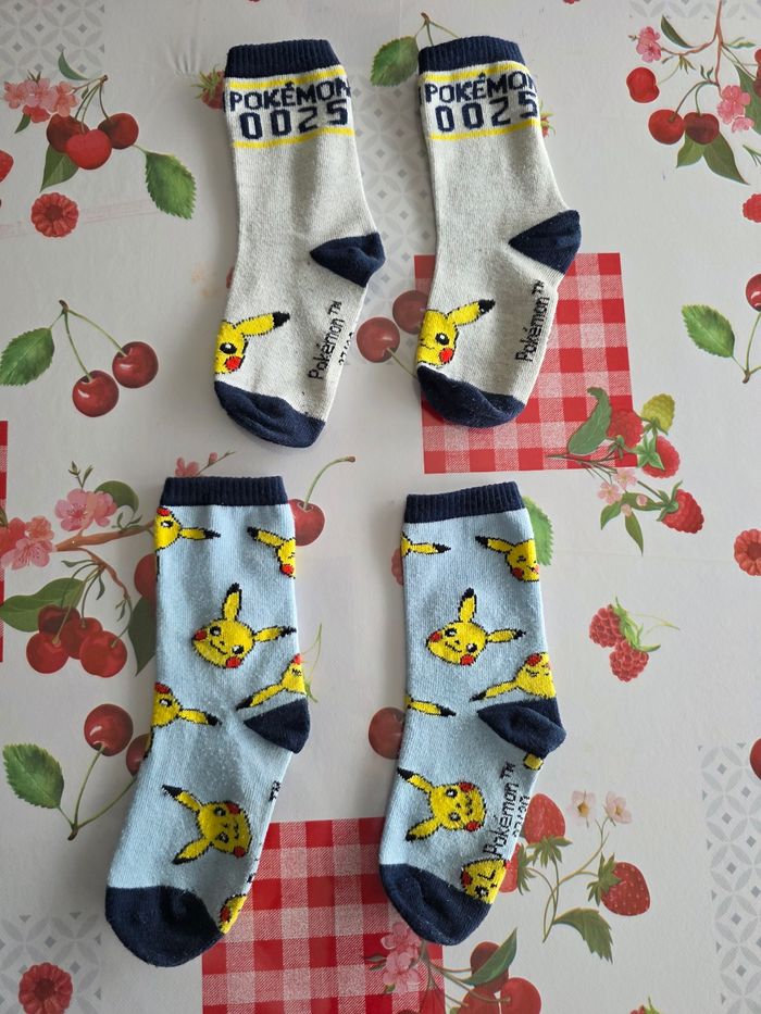 LOTS DE 3 PAIRES DE CHAUSSETTES POKEMON GARÇON 27/30