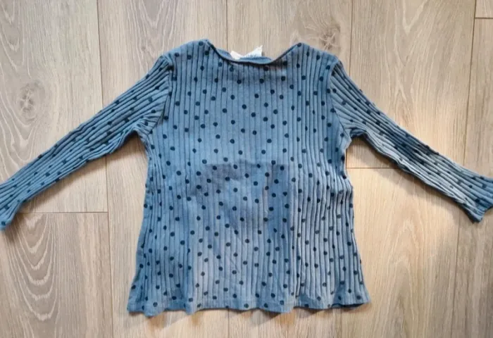 Blouse manches longues fille Zara gris à pois 110 cm - photo numéro 4