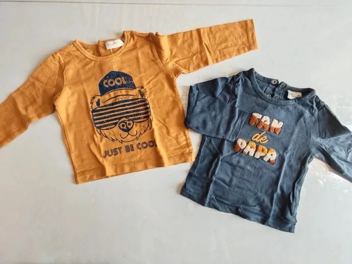 Gros lot maillots manches longues courtes 12 mois - photo numéro 3