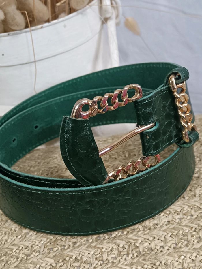 Ceinture cuir effet croco | Vintage - photo numéro 6