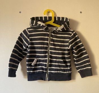 gilet à capuche zippé rayé taille 3 ans