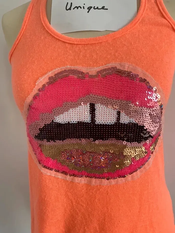 Débardeur bouche sequins T 36/38 - photo numéro 2