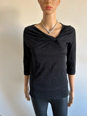 Haut noir pailleté 123 taille française 38 TBE