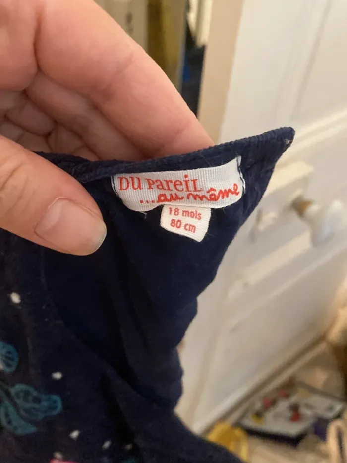 Robe bébé Du Pareil au Même 18 mois – Velours brodé animaux jungle 🌿 - photo numéro 5