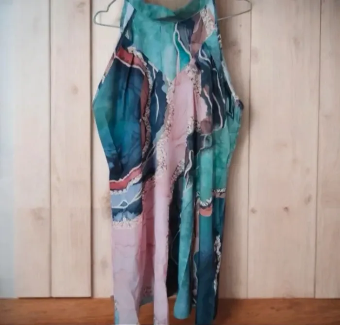 Robe évasée imprimé foulard 🪞 chic bohème été 2025 | coupe fluide sans manches - photo numéro 3