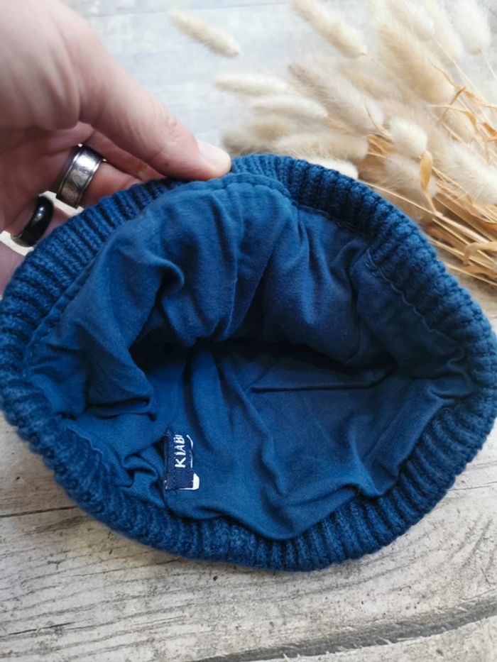 🌺Très Joli bonnet bleu marine bébé chaud oreilles kiabi - photo numéro 4