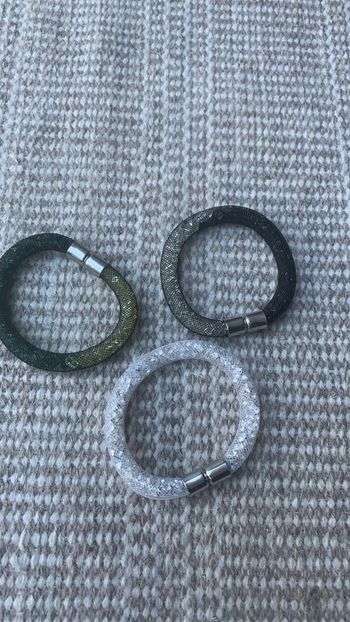 Lot de 3 bracelet style Swarovski strass fermeture aimantée