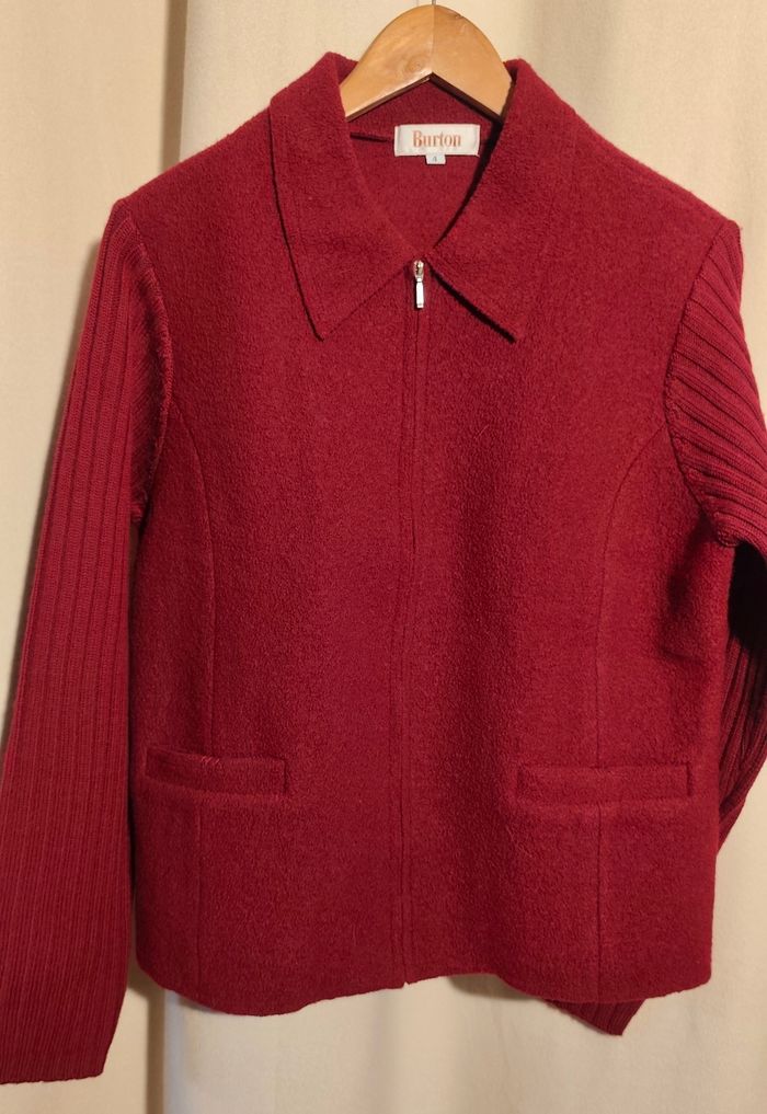 Gilet/veste Burton 100% laine taille XL rouge - photo numéro 4