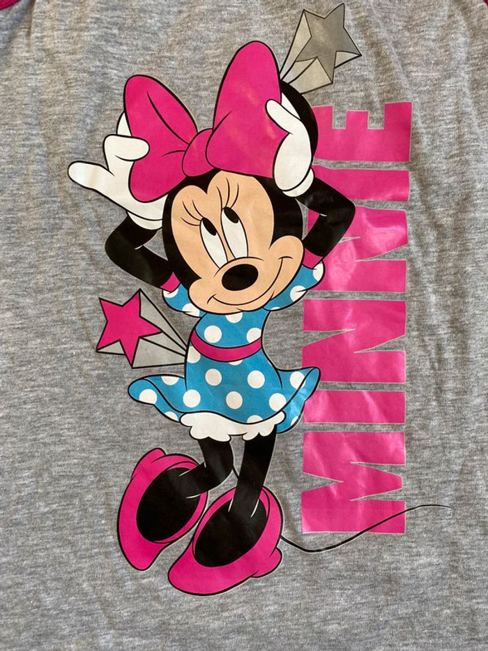 Joli débardeur gris et rose « Minnie » T. 7-8 ans/122-128 cm fille neuf - photo numéro 3