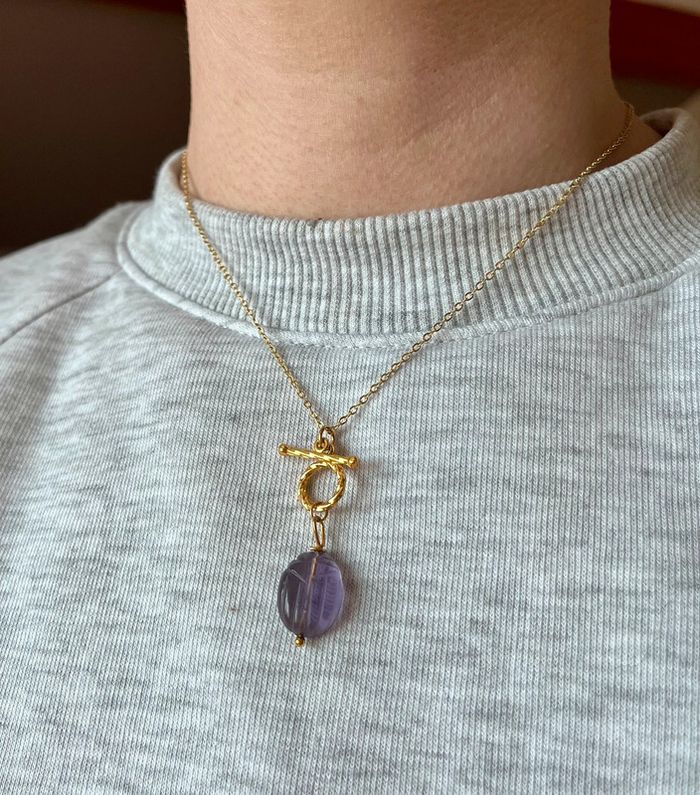 Collier talisman scarabée Améthyste - photo numéro 8