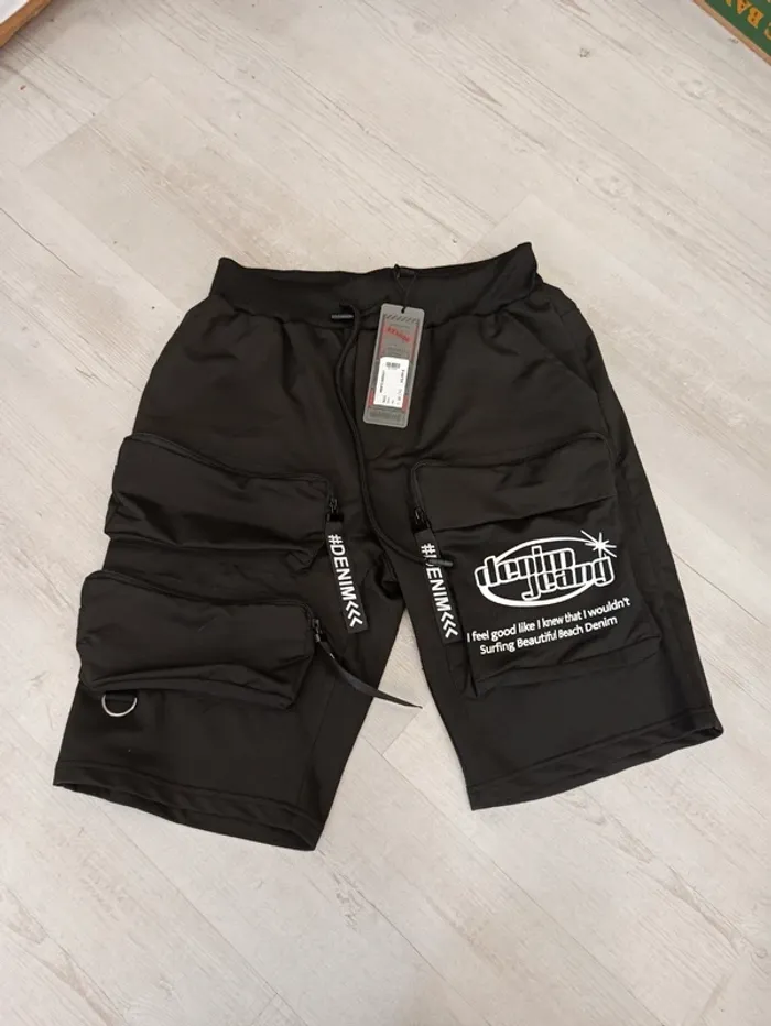 Short cargo noir M homme