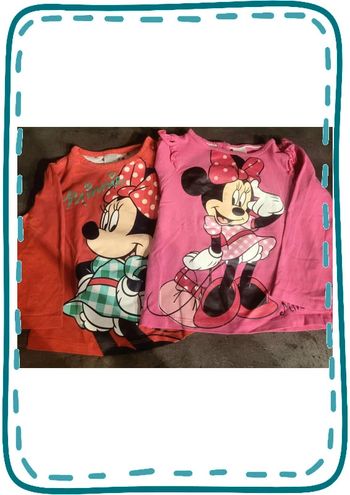 Lot 2 tshirt manche longue minnie
