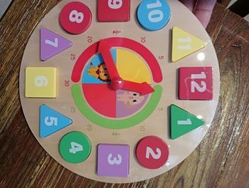 jouet Horloge en bois (pour apprendre chiffres et heure) 🎁 NEUF sous blister