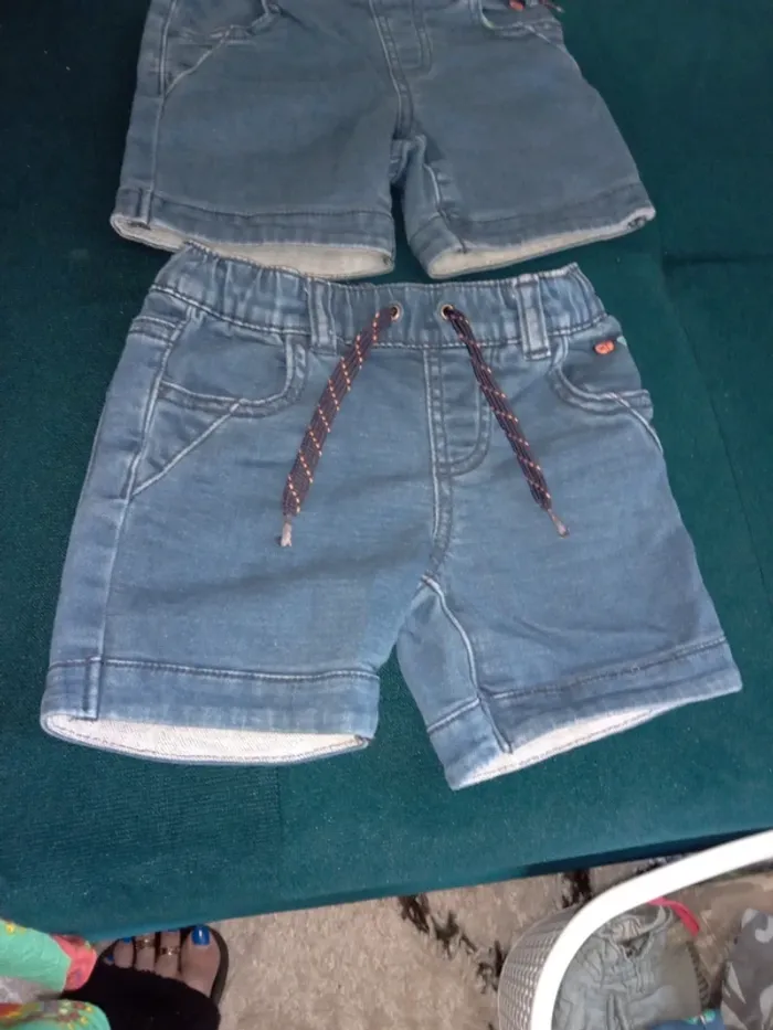 Lot 2 shorts en jean 24mois - photo numéro 2