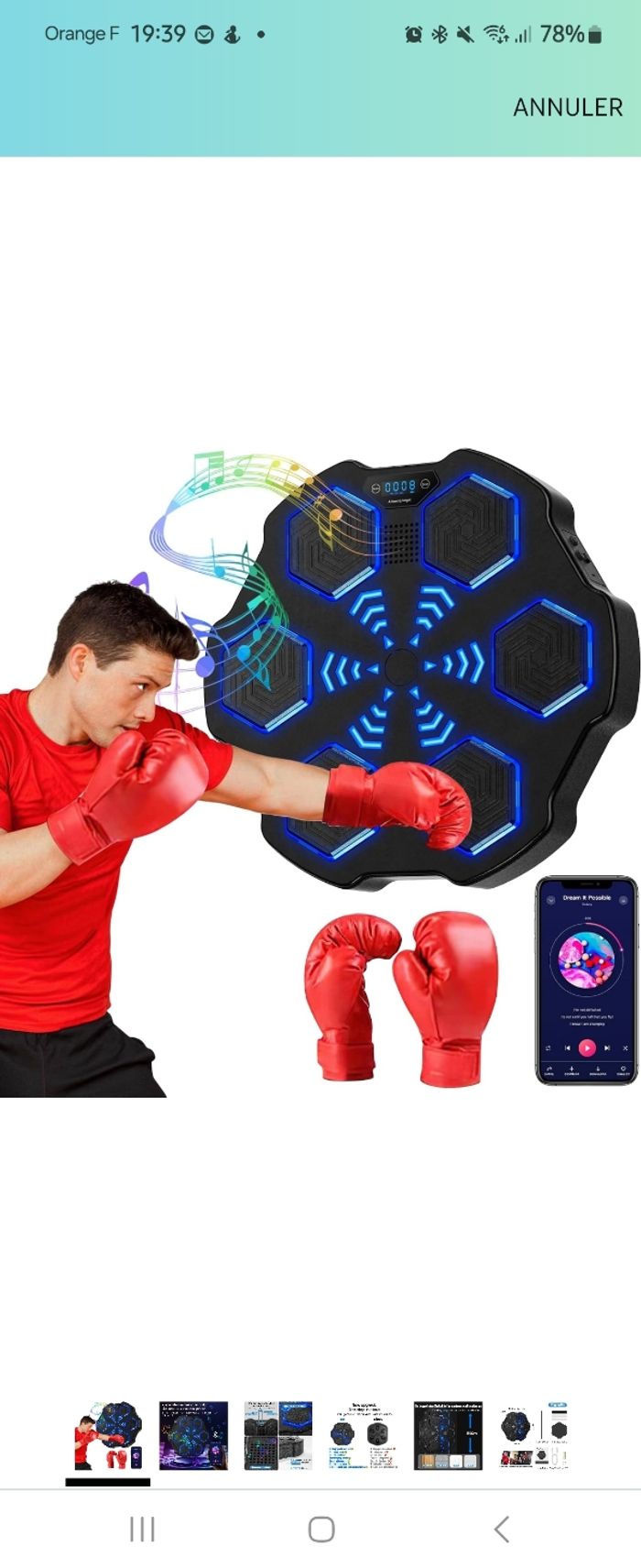 Machine de boxe mural bluetooth sound