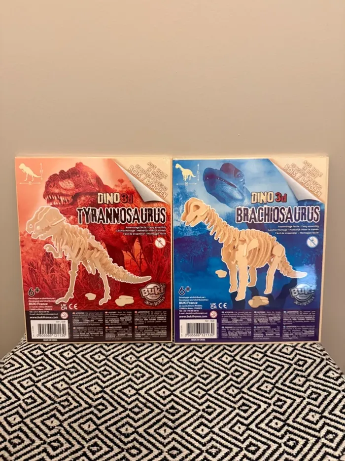 Buki - Lot de deux puzzle Dinosaure en bois 3D à assembler- 6 ans et + - photo numéro 2