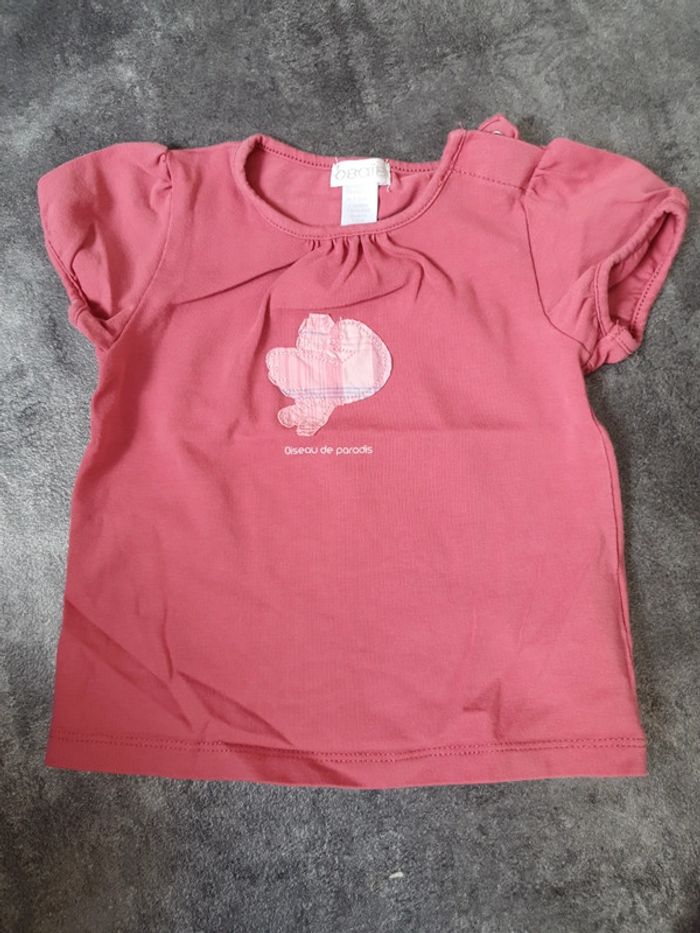 Lot 3 t-shirts bébé fille 6 mois peu porté - photo numéro 2