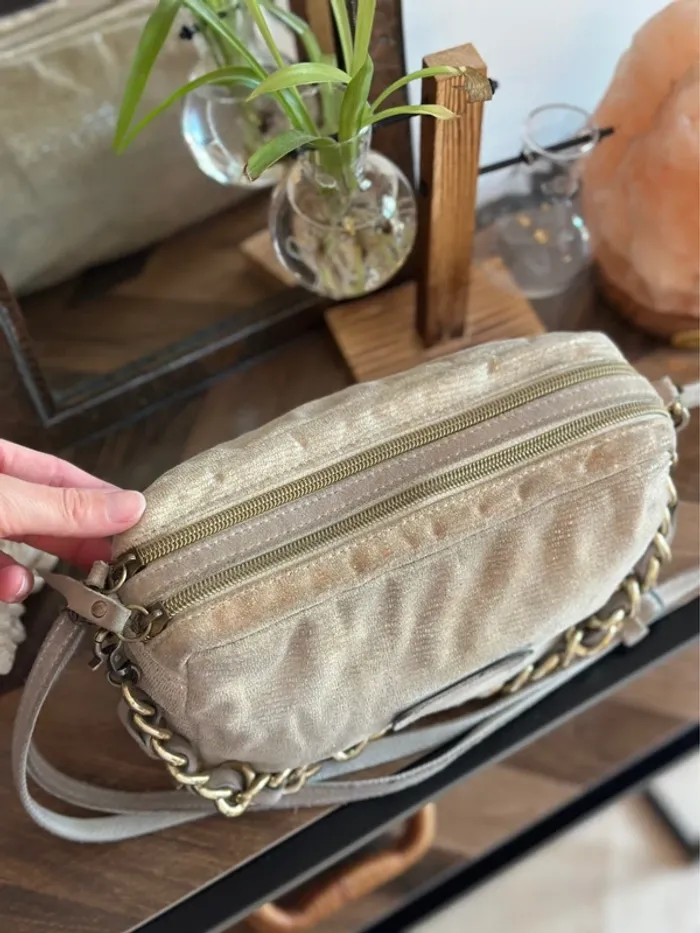 Sac en beige doré clair modèle “Mama” avec double bandoulière - photo numéro 6