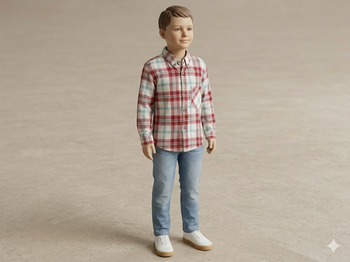 Chemise manches longues à carreaux rouge et blanche 4 ans PREE'S CLUB