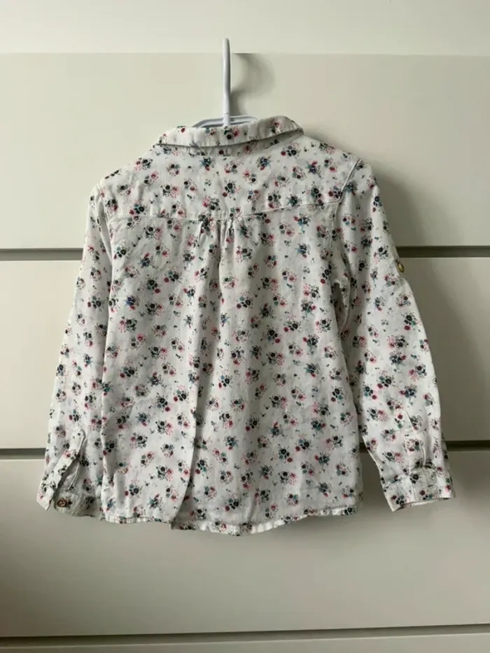 Chemise en jean fleuri 2/3 ans Zara - photo numéro 2