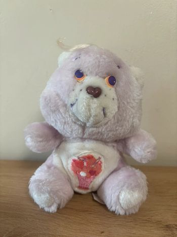 Peluche vintage bisounours mauve  groscadeau milkshake care bears 1985