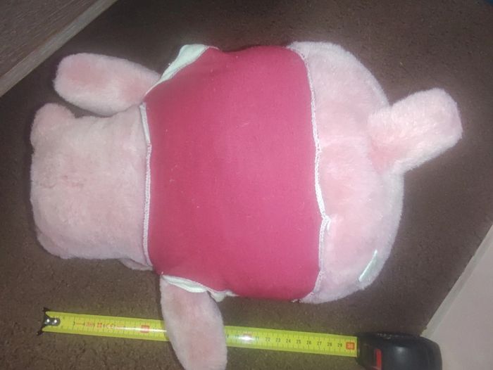 peluche rose hippopotame et blanc - photo numéro 4