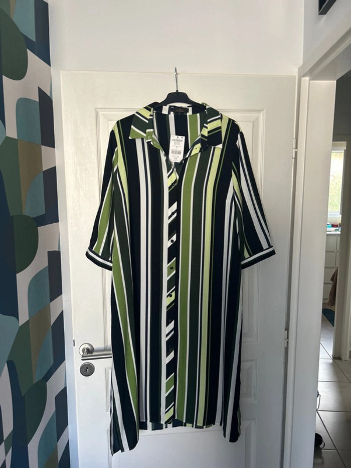 Robe chemise vert noir 50