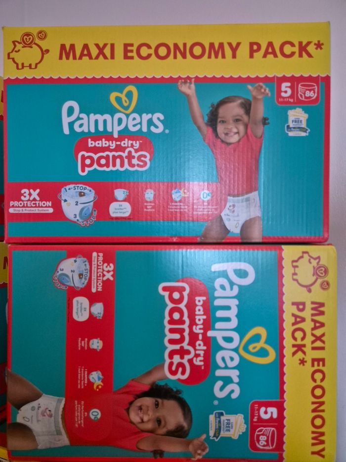 2 cartons de couches pampers pants taille 5