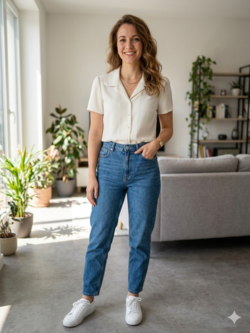 chemisier manches courtes blanc cassé avec boutons nacrés taille 38 Fait par une couturière
