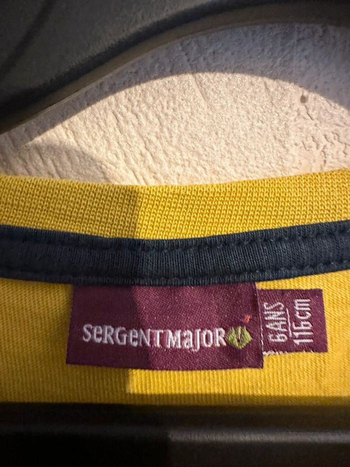 T-shirt jaune en coton manches longues imprimée garçon 6 ans Sergent major - photo numéro 3