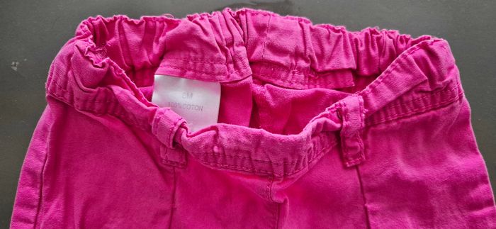 Lot 2 pantalons bébé fille - 6 mois - Rose et Corail - photo numéro 2