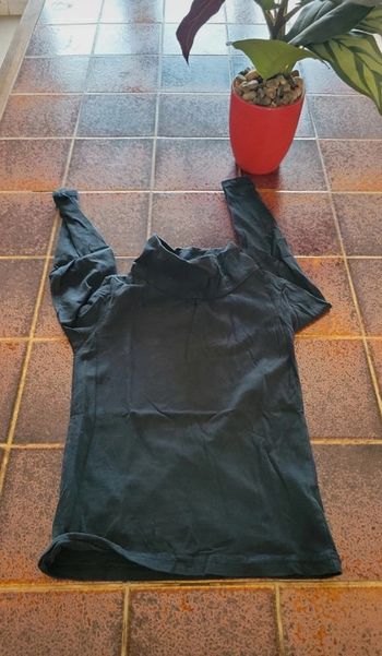 Tee shirt sous pull manches longues col roule couleur uni