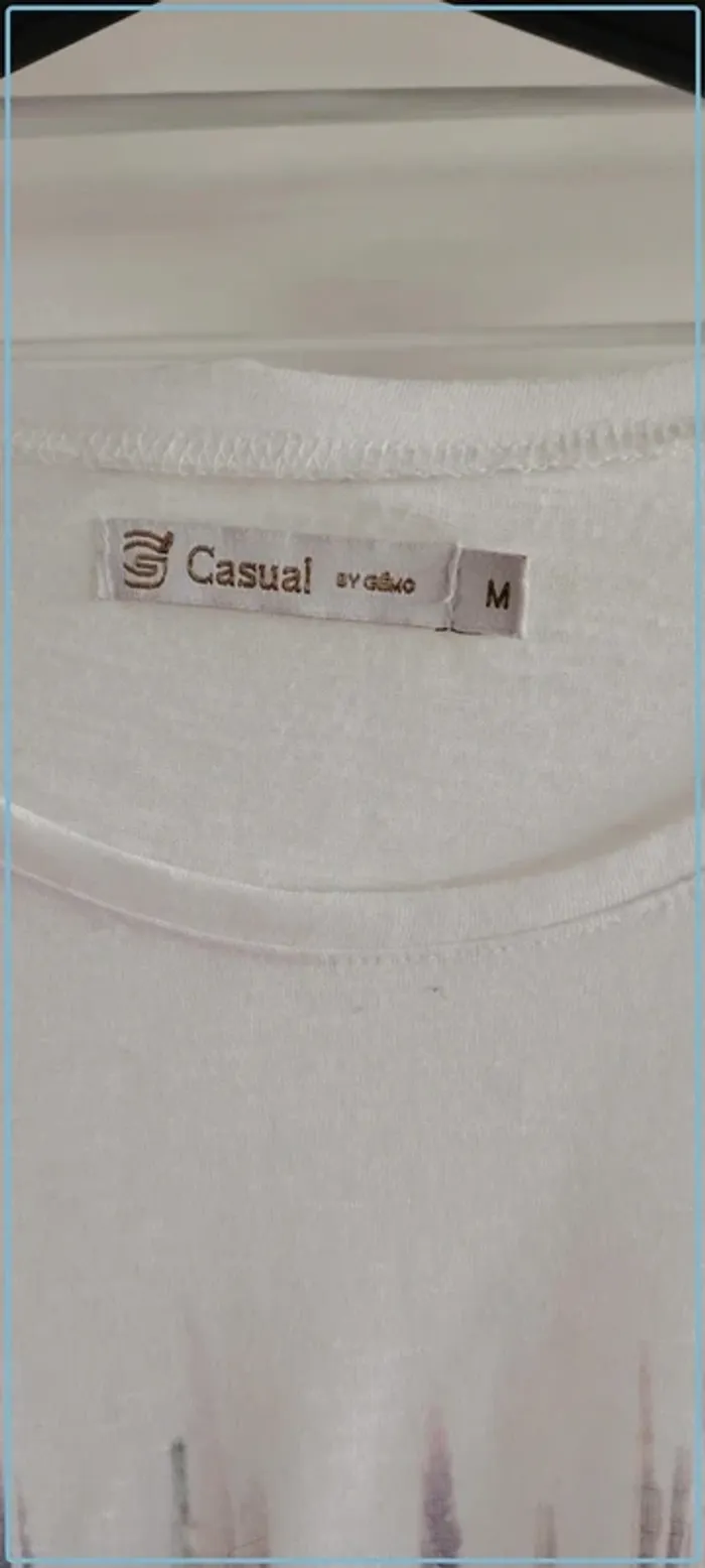 T-shirt blanc imprimé “BEAUTY” Gemo Casual - M - photo numéro 2