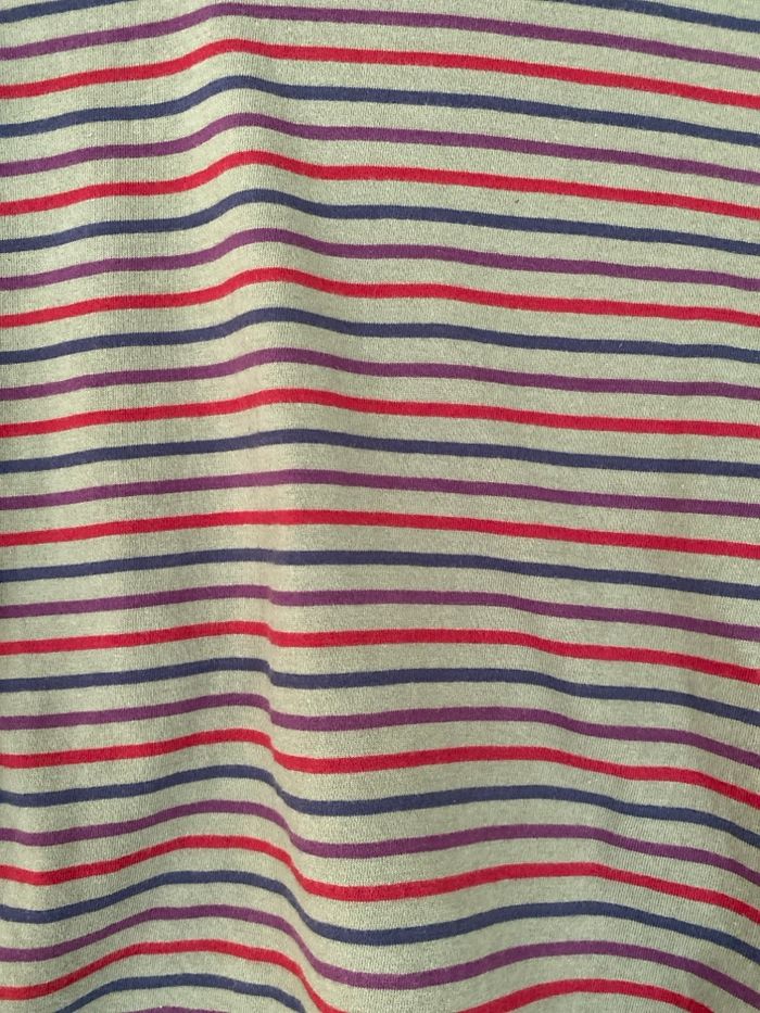 Sous-pull avec col roulé gris à rayures rouges bleues et violettes taille 3 - 4 ans - photo numéro 2