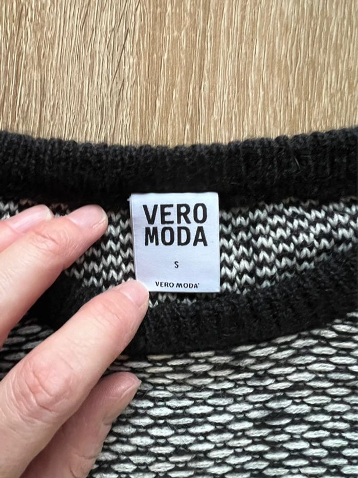 Original pull noir et blanc effet chiné Vero Moda S - photo numéro 4