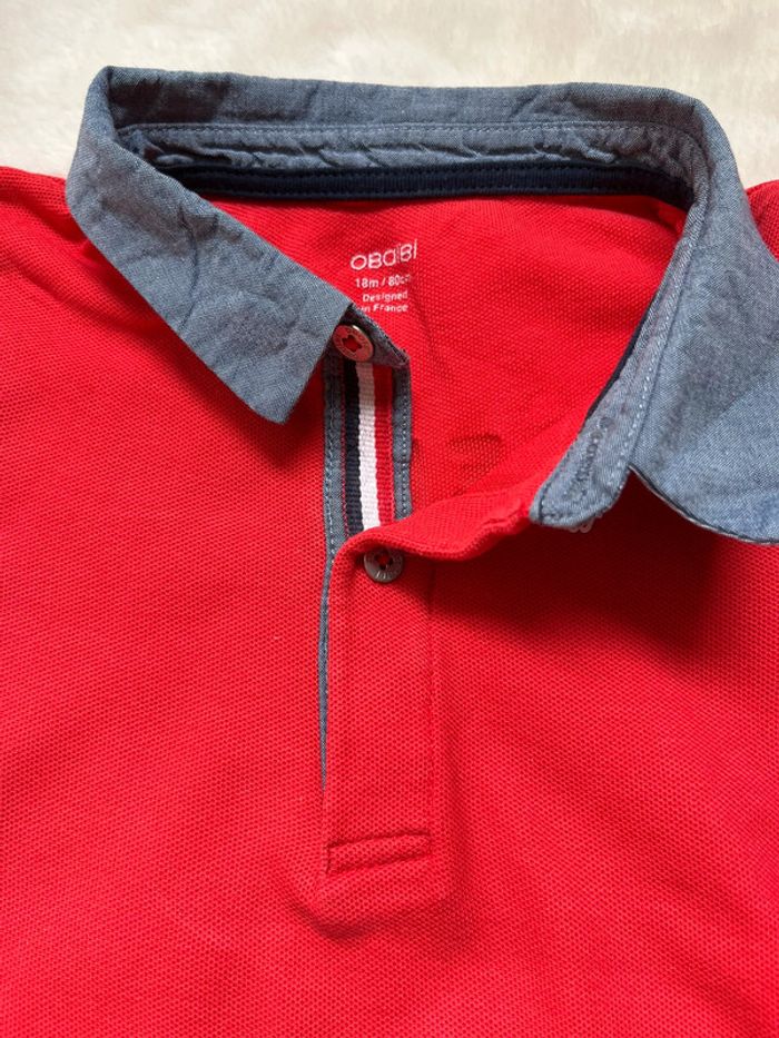 Polo manche courte rouge Obaibi - 18 mois - photo numéro 3