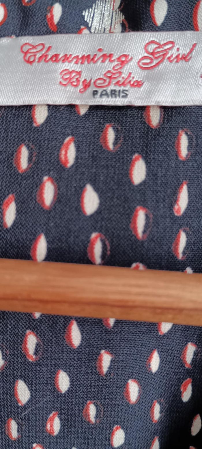 Chemise Blouse imprimée à boutons "manches longues "Charming Girl" Taille 1 (36) - photo numéro 8