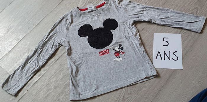 Maillot t-shirt manches longues Mickey 5ans garçon