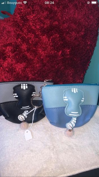 Lot de deux portes monnaies chat 🌺 noir et bleu 🌺 neuf avec étiquette