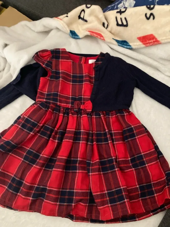 Robe à carreaux avec gilet 12-18 mois - photo numéro 2