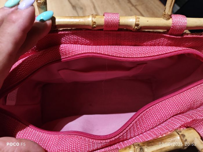 Sac avec anse bambou  et fleur - photo numéro 3