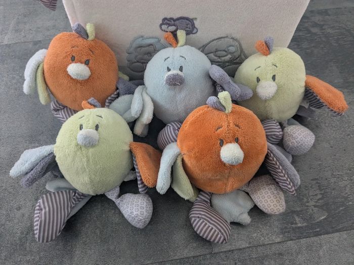 Lot de 5 peluches oiseaux Robin Collection " Arthur et Merlin" Noukie's - photo numéro 2
