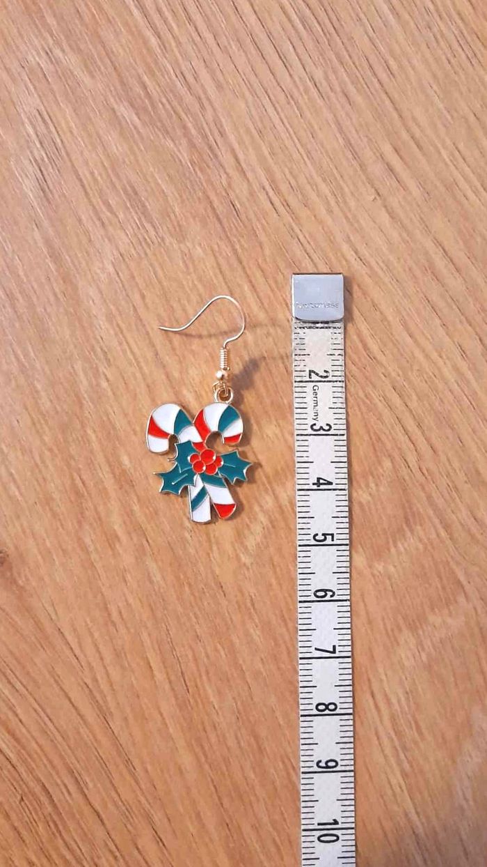 Bijoux Noël | Boucles d’Oreilles Sucre d’Orge – Neuf - photo numéro 3